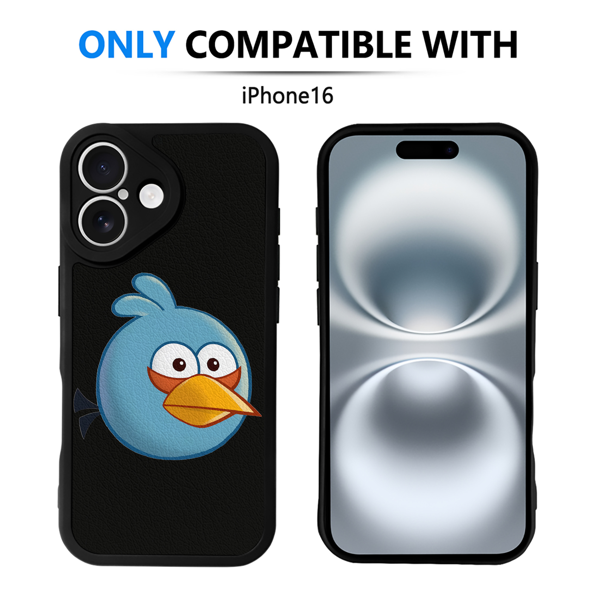 （画像用） Angry Birds アングリーバード 【iPhone 16シリーズ対応】シリコンスマホケース（レザー調） 材質：シリコン